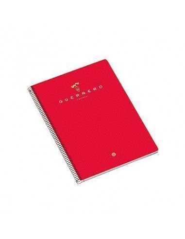 GUERRERO Cuaderno 160h A5 Cuadricula 5x5 Rojo