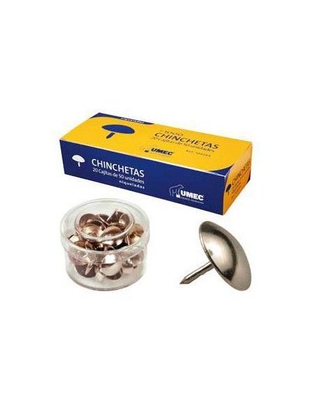 UMEC Chinchetas Niqueladas Caja 50 Ud 10 mm