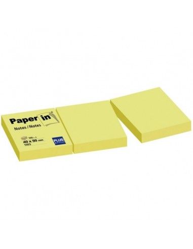 Plus Office Bloc Notas Adhesivas Paper In 40x50mm Amarillas