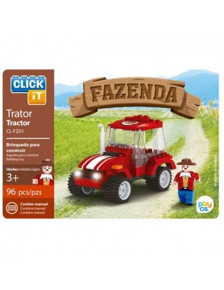 Juego de bloques Click-It Granja: tractor