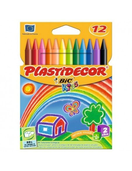 Lápices de cera PLASTIDECOR 12 uds.