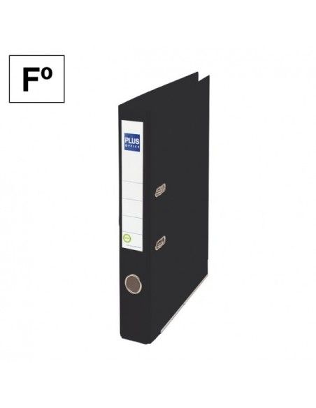 Archivador cartón forrado Plus Office E1R Folio 45mm Negro