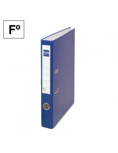 Archivador cartón forrado Plus Office E1R Folio 45mm Azul