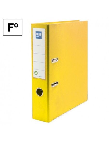 Archivador cartón forrado Plus Office E3R Folio 75mm Amarillo