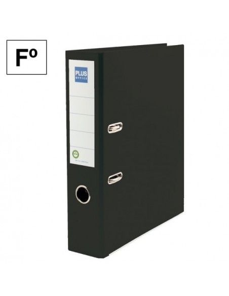 Archivador cartón forrado Plus Office E3R Folio 75mm Negro