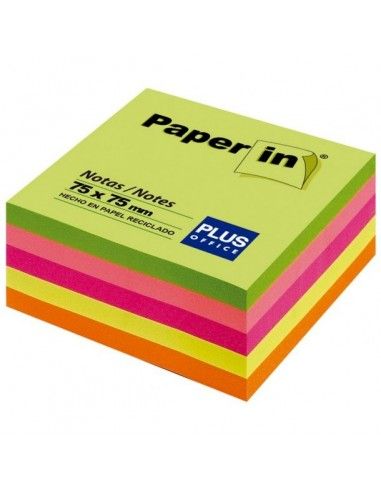 Plus Office Bloc Notas Adhesivas Paper In 75mmx75mm Neón 300 Hojas