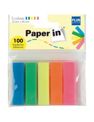 Plus Office Banderitas Paper In 5 Colores