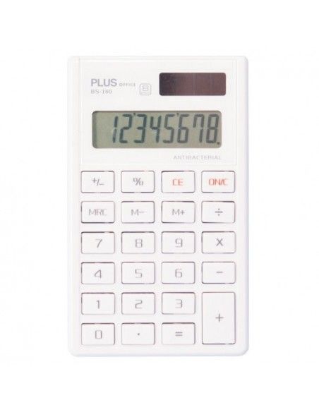 CALCULADORA PLUS OFFICE ANTIBACTERIANA BS-180 PEQUEÑA