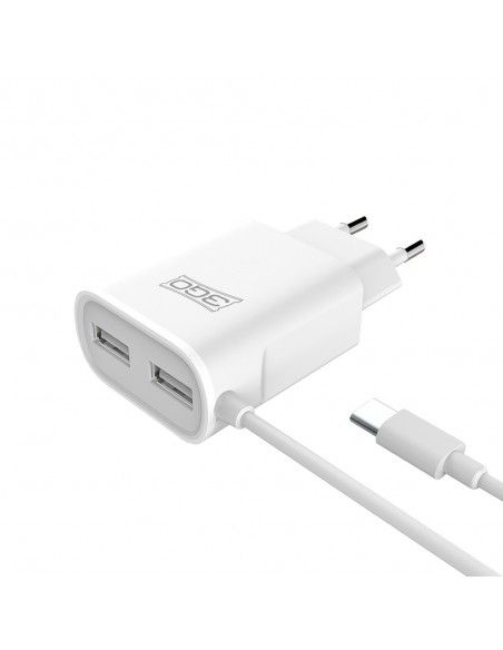 ALIMENTADOR HOGAR MICROUSB+2 PUERTOS 5V 2A 1,5M 3G