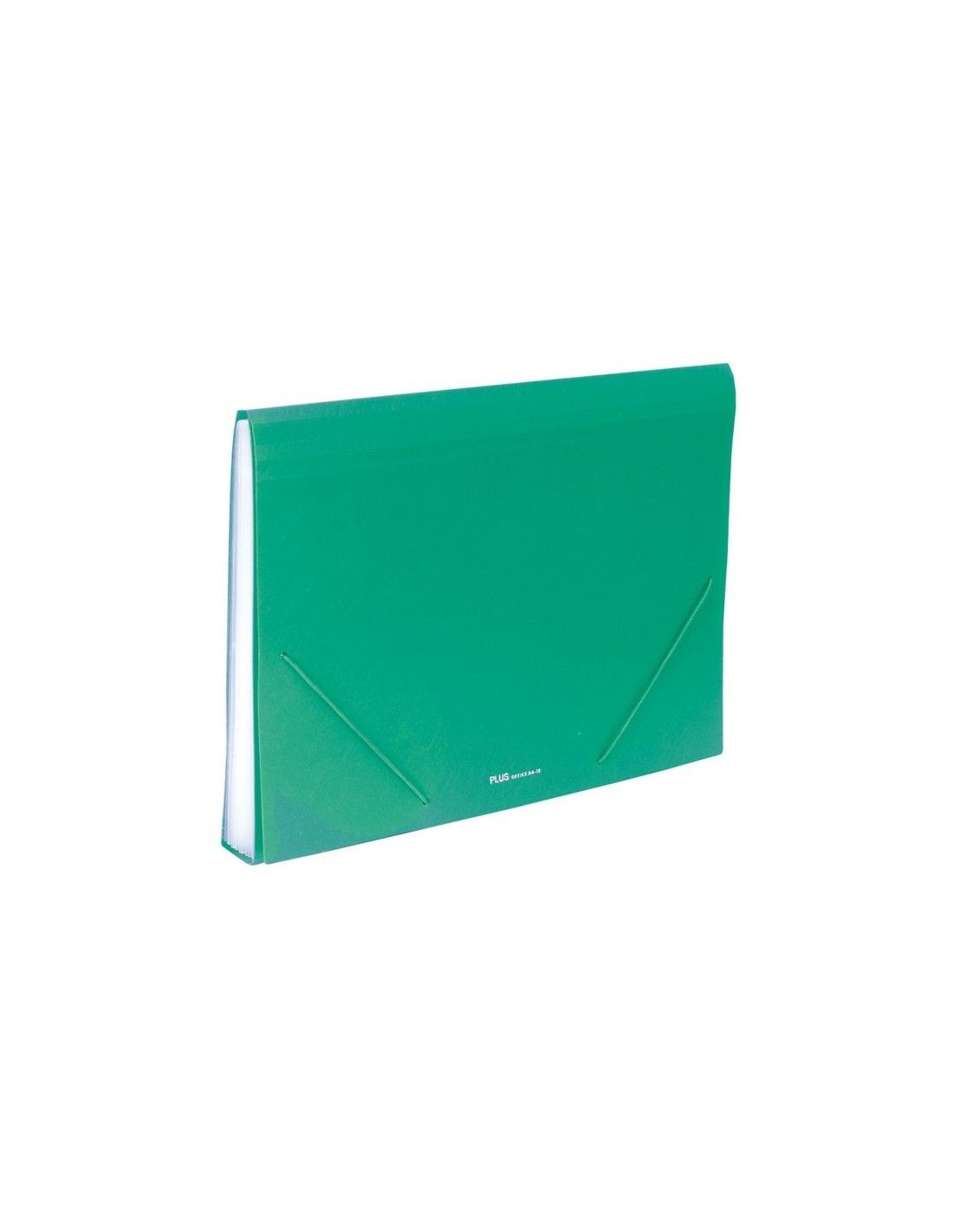 A4 Carpeta clasificadora translúcida 12 separadores verde Plus Office A4-12N