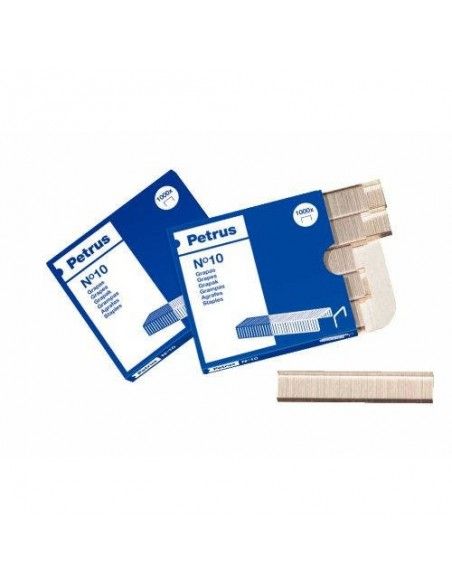 CAJA DE 1000 GRAPAS TIPO Nº 10 GALVANIZADAS PARA GRAPADORAS DE ESCOLARES/OFICINA PETRUS