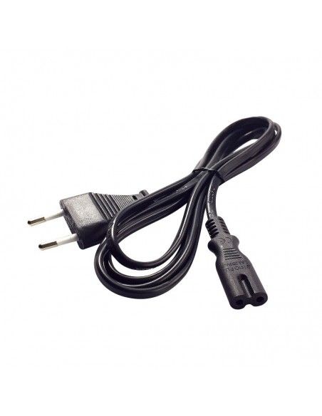 Cable Alimentación C7 a Schuko CEE7 Macho/Hembra 1.8m Negro