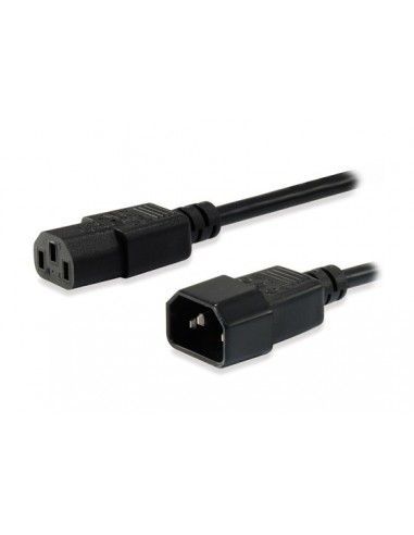 Cable Alargador de Alimentacion C13 a C14 Macho/Hembra 1.8m Negro