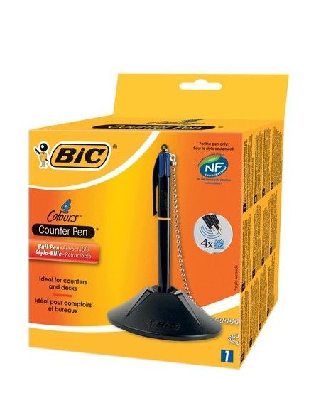 BIC BOLIGRAFO 4 TINTAS COUNTER CON PEANA TRAZO 0,4 MM. 4 TINTAS EN AZUL 918515