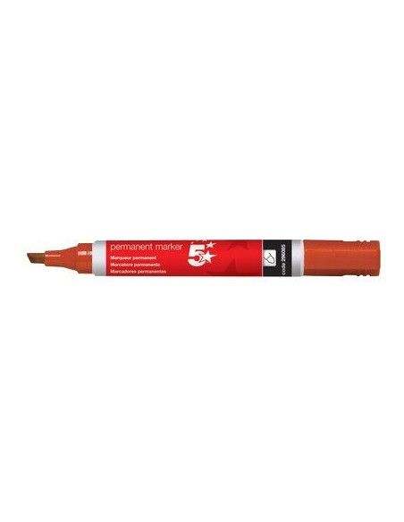 5 STAR Marcador permanente Rojo Trazo 1-4mm Punta biselada