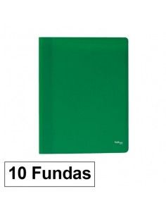 Carpeta Flexible con 10 fundas Plus Office A4 verde