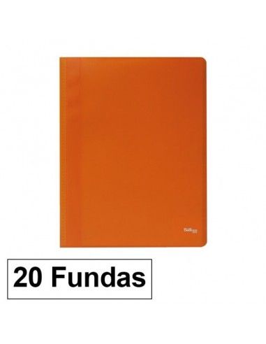 Carpeta Flexible con 20 fundas Plus Office A4 naranja