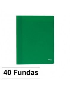 Carpeta Flexible con 40 fundas Plus Office A4 verde