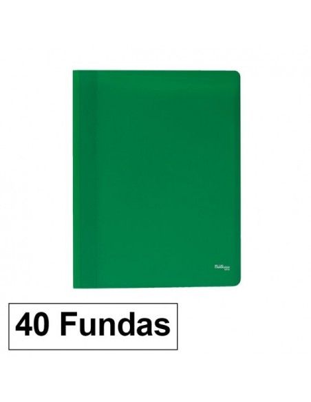 Carpeta Flexible con 40 fundas Plus Office A4 verde