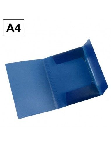 Carpeta Plus Office A4 polipropileno gomas y solapas azul