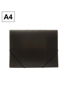 Carpeta Plus Office A4 polipropileno gomas y solapas humo