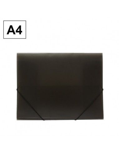Carpeta Plus Office A4 polipropileno gomas y solapas humo