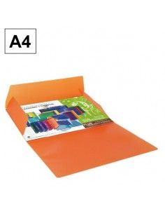 Carpeta Plus Office A4 polipropileno gomas y solapas naranja