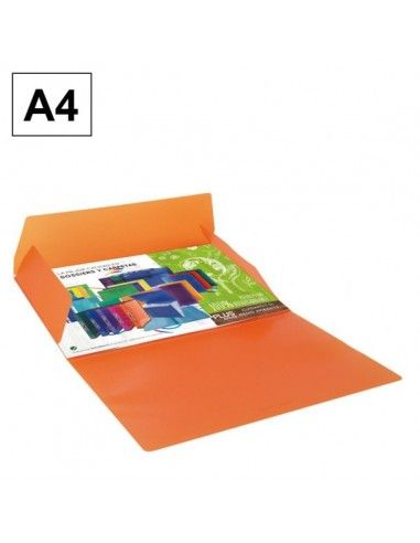 Carpeta Plus Office A4 polipropileno gomas y solapas naranja