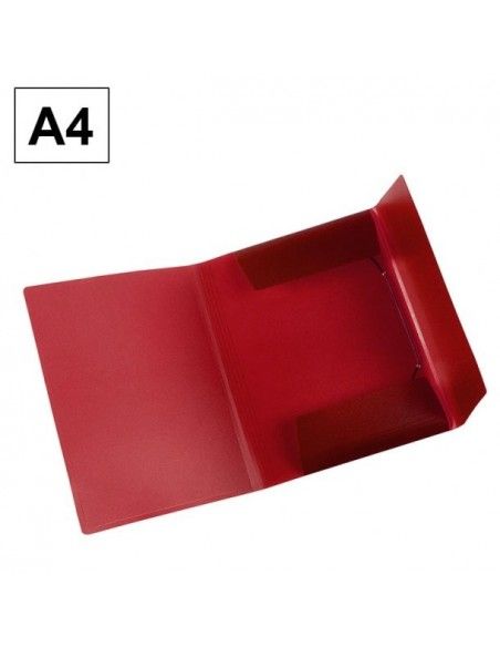Carpeta Plus Office A4 polipropileno gomas y solapas rojo