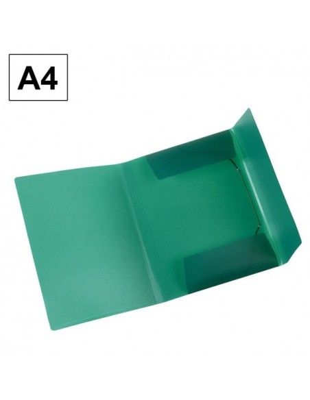 Carpeta Plus Office A4 polipropileno gomas y solapas verde