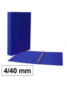 Carpeta de anillas y cartón forrado en PP 4/40mm azul