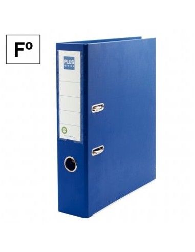 Archivador cartón forrado Plus Office E3R Folio 75mm Azul