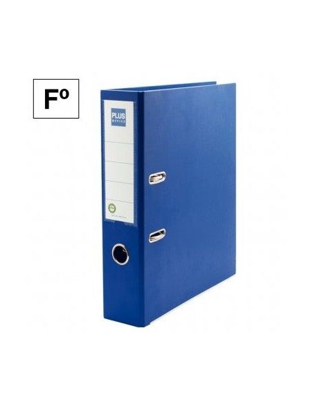 Archivador cartón forrado Plus Office E3R Folio 75mm Azul