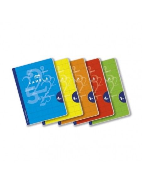 LAMELA LIBRETA GRAPADA 50H A4 CUADROVIA 4 MM SURTIDO PACK DE 5 (5 COL.)