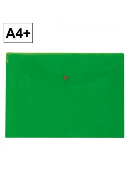 Plus Office Sobre 2020 A4+ PP Apaisado Broche Verde