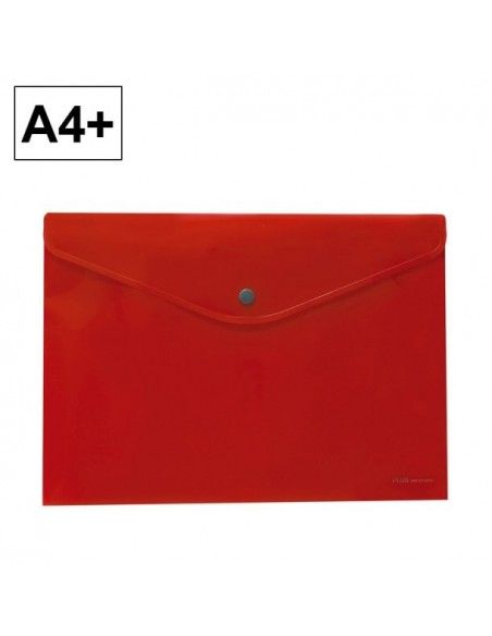 Plus Office Sobre 2020 A4+ PP Apaisado Broche Rojo