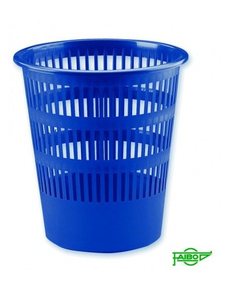PAPELERA REJILLA DE PLÁSTICO 12 L. COLOR AZUL FAIBO