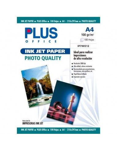 Plus Office Papel Fotográfico A4 Inkjet Paper 2880 Dpi 100g 100 Hojas