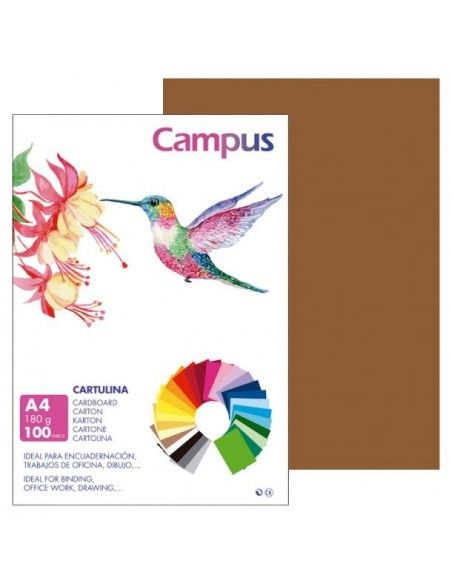 Campus Cartulina A4 Marrón 180g