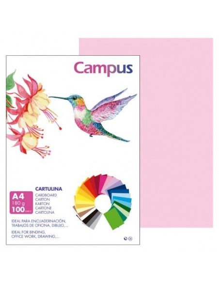 Cartulina A4 rosa 180g Campus