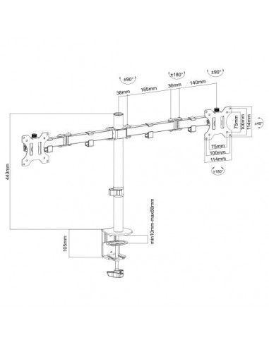 Ewent EW1512 soporte para monitor 81,3 cm (32")...