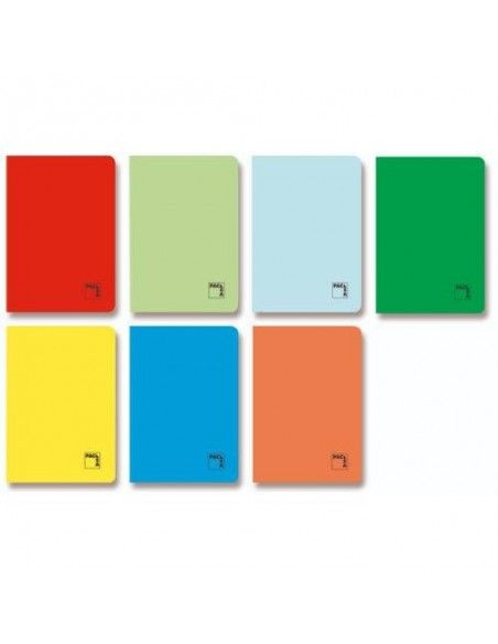 LIBRETA GOFRADA TAPA CARTULINA 70 GRS. A-4 (210X297MM.) 48 HOJAS HORIZONTAL 8 COLORES SURTIDOS CON MARGEN SURTIDO PACSA