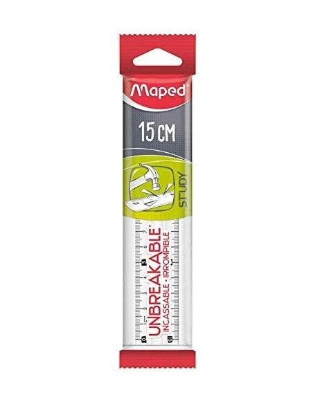REGLA STUDY IRROMPIBLE X 15 CM TRANSPARENTE MAPED