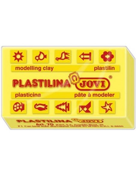 CAJA 30 PASTILLAS PLASTILINA 50 G - AMARILLO JOVI