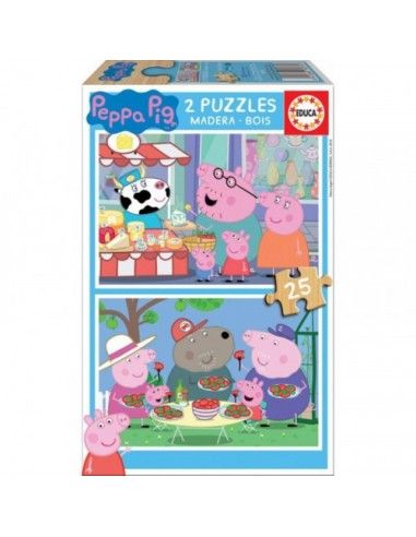 PUZZLE MADERA PEPA PIG 2X25 PIEZAS EDUCA BORRAS