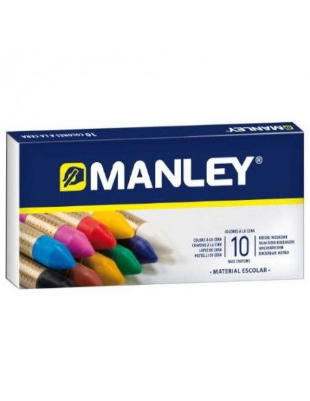 ESTUCHE DE 10 UNIDADES CERAS BLANDAS COLORES SURTIDOS MANLEY