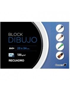 CUADERNO DE DIBUJO A4+ 135 GR. 20 HOJAS CON RECUADRO...