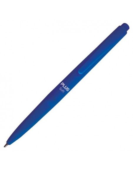 BOLIGRAFO RETRACTIL PLUS OFFICE PLUS SOFT TACTO GOMA TRAZO 0,7MM BOTE 25 UNIDADES TINTA VFI AZUL
