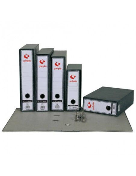 ARCHIVADOR JASPEADO ECOCLASSIC NEGRO FOLIO NATURAL LOMO ANCHO 290X350X70 C/RADO