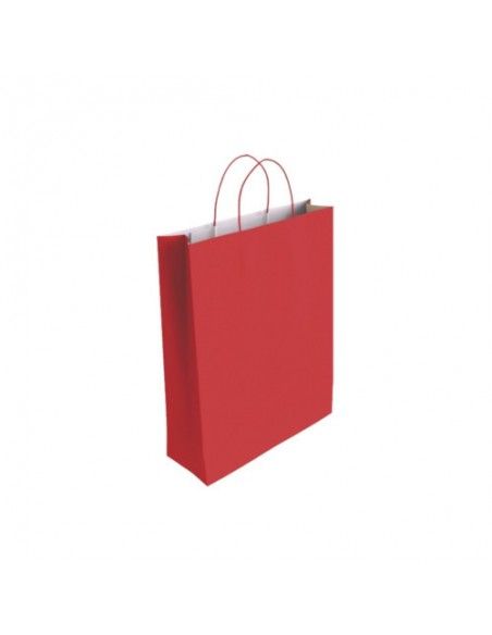 BOLSA PAPEL CON ASAS CELULOSA ROJO M 27X12X37 CM
